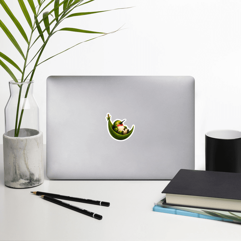 Luna-Sleeping Bird in Leaf Kiss Cut Sticker