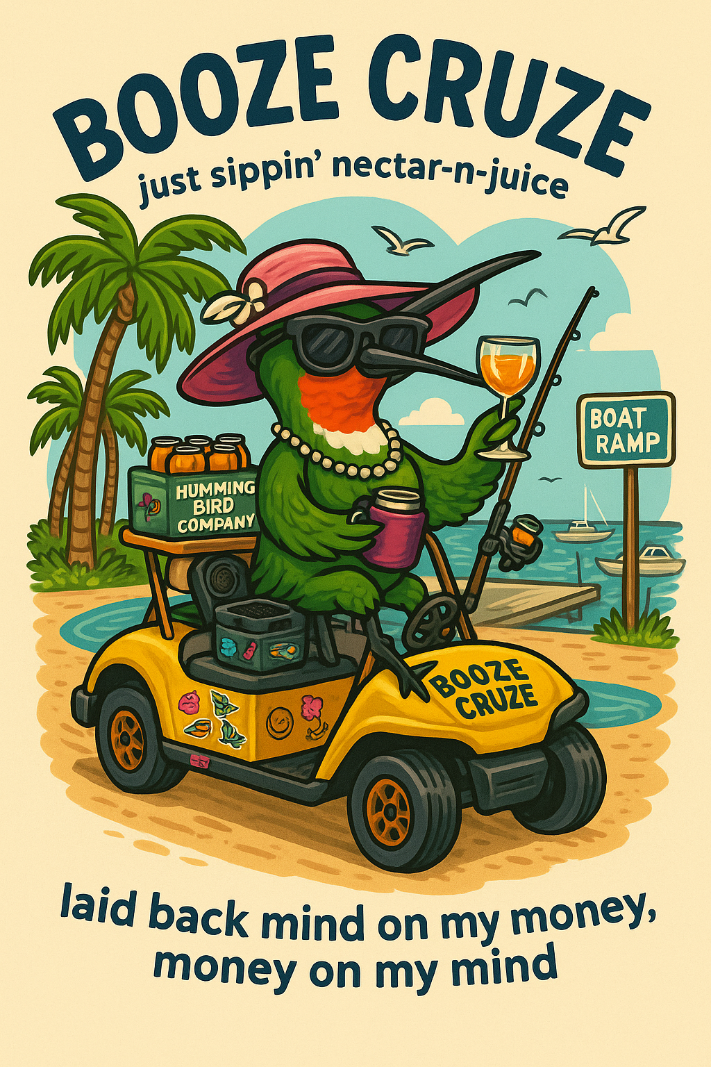 Postcard-"Booze Cruz"