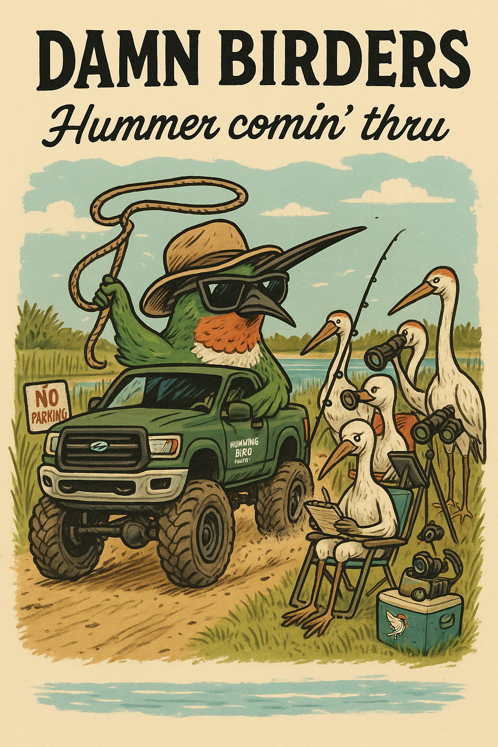 Postcard-"Damn Birders"