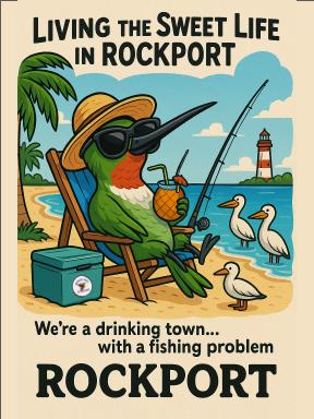 Postcard-"Fishing Town Drinking Problem"