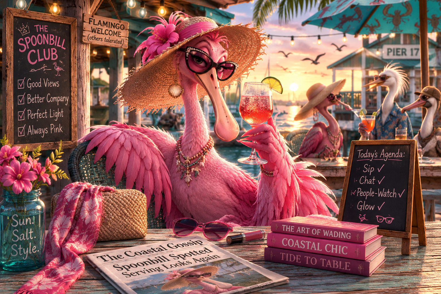 Sally Spoonbill — Pretty in Pink, Obviously
